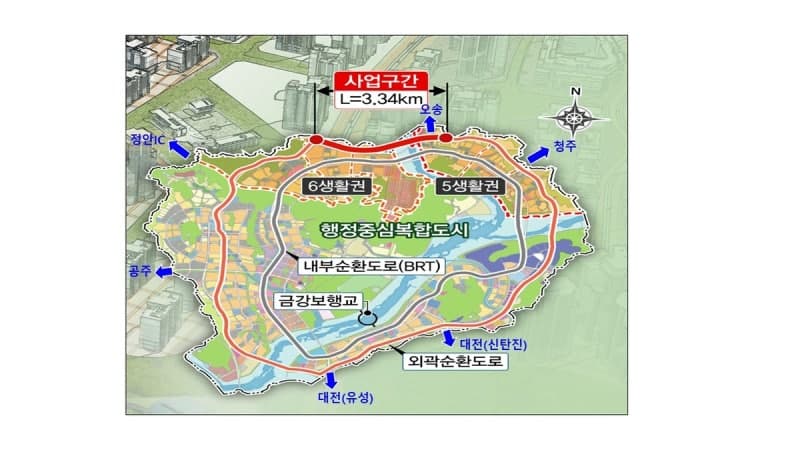 행복청, 세종 외곽순환도로 마지막 구간 '한별동~용호동' 2027년 하반기 개통 추진