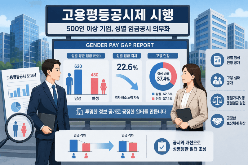 고용평등공시제 내년 도입…"기업 적응 지원·동일가치노동 기준 마련 병행해야"