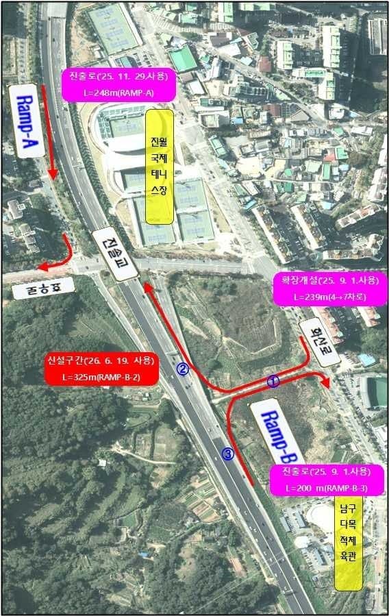 광주시, 진월IC 진입로 19일 오후 5시 전면 개통…제2순환도로 진출입로 완성
