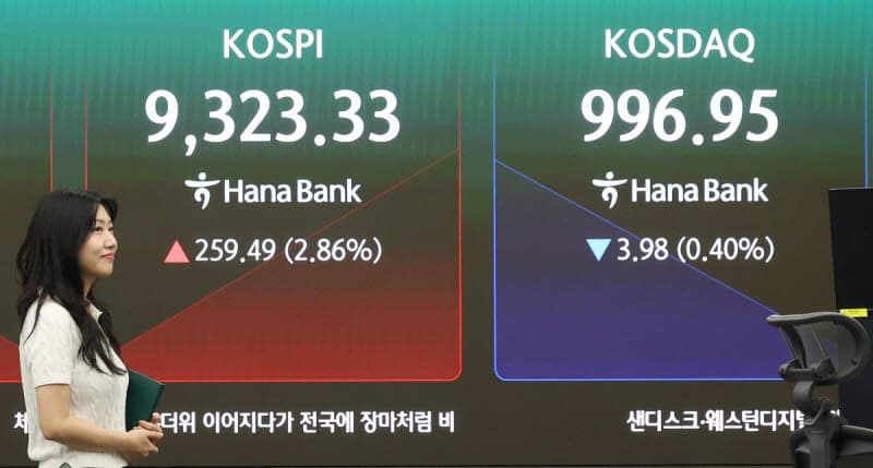 코스피 9300선 찍고 하락 전환…삼성전자 2%대 ‘뚝’