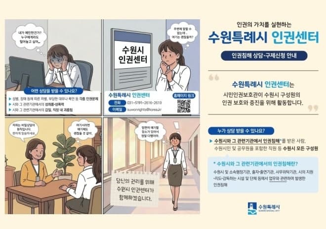 “혼자 참지 마세요”…수원시, 내달까지 모든 공직자 인권침해 실태조사