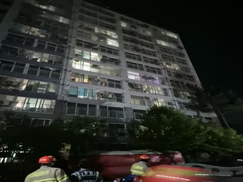 아산 아파트 7층서 추락 40대 여성, 에어매트가 생명 구해