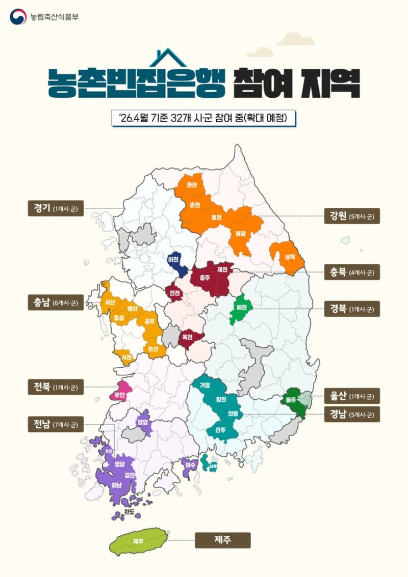 농식품부, 내달 10일까지 '농촌 빈집은행' 참여 시군 추가 모집…1년간 거래 45건 성사