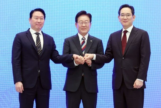 이재명 대통령, 삼성 2655조·SK 2100조 투자 발표…"국민 영웅" 이재용·최태원에 감사