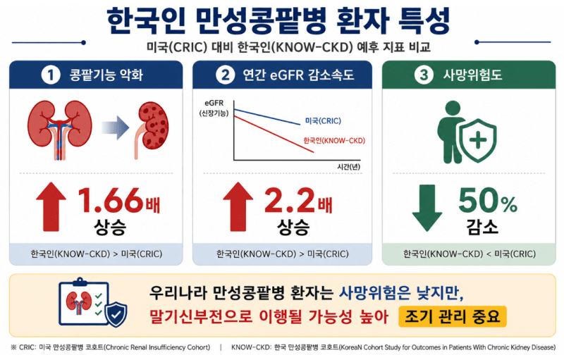 "한국 만성콩팥병 환자, 미국보다 말기신부전 가능성 높아"