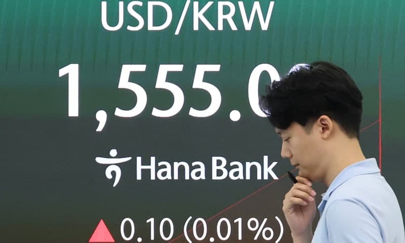 원·달러 환율 1555.8원 마감, 17년 3개월 만에 최고치…외국인 매도에 원화 약세 지속