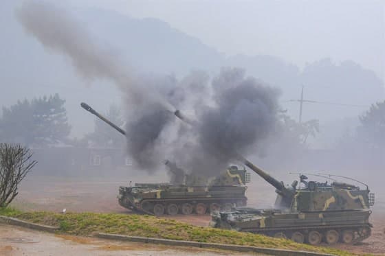 해병대, 서북도서 해상사격훈련…K9 자주포 등 300여 발 발사