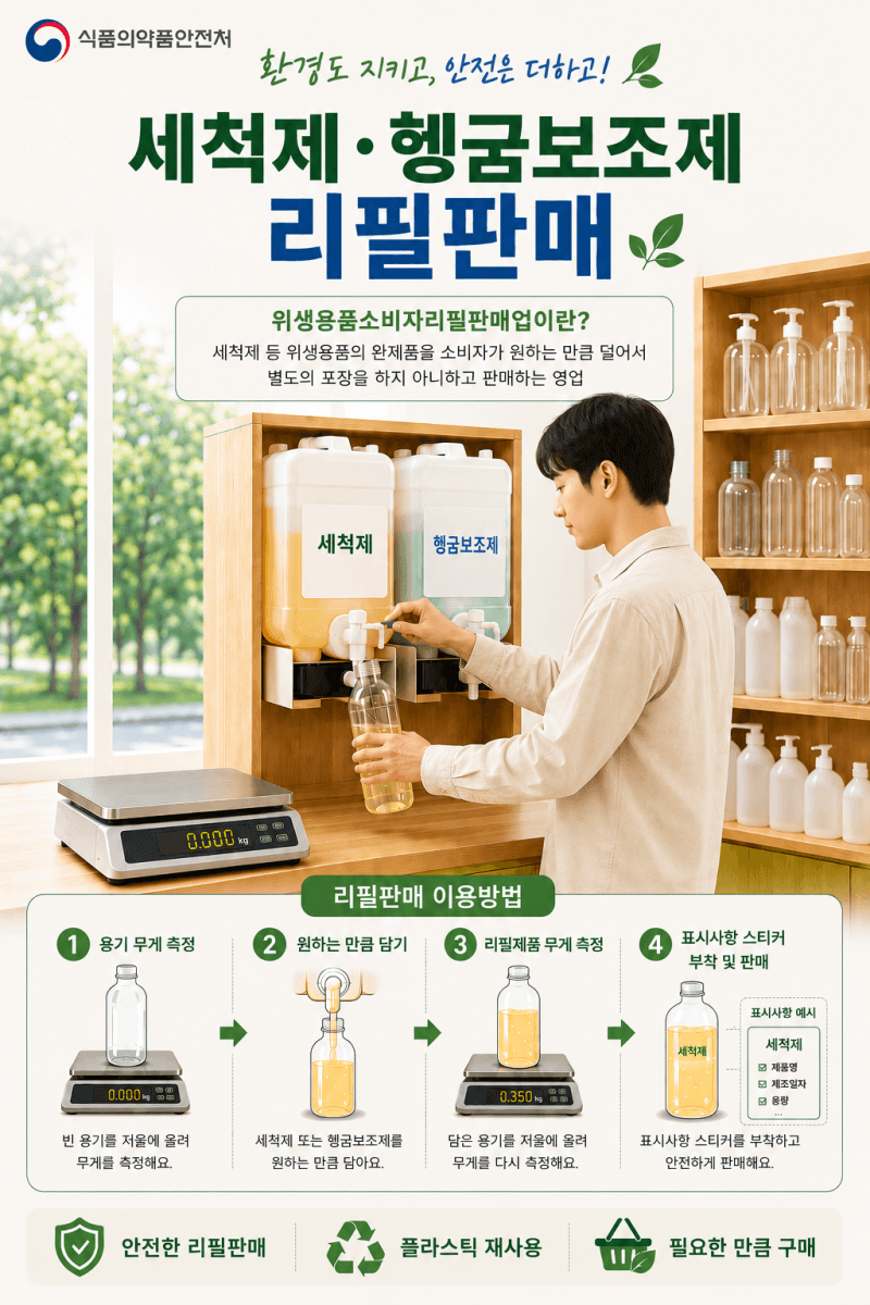 식약처, "일회용 젓가락·숟가락 낱개 판매 길 열린다" 위생용품 소분·리필 판매 합법화