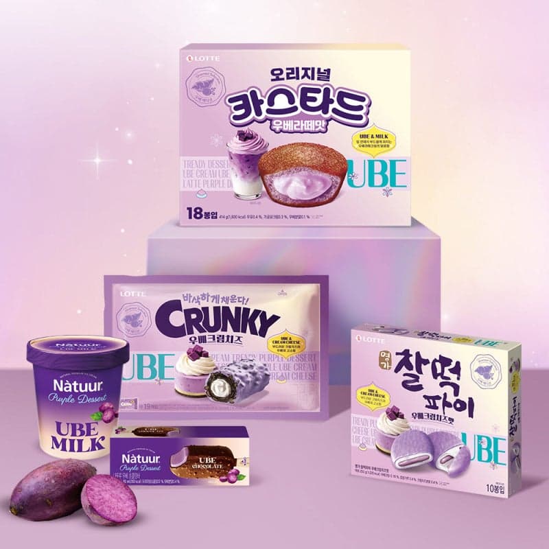 롯데웰푸드, '보랏빛 디저트' 우베 신제품 5종 출시…크라운제과도 '쿠크다스 우베' 한정판 선봬