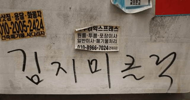 "김지미가 누구?" 서울 도심 뒤덮은 의문의 낙서, 500여 개 발견