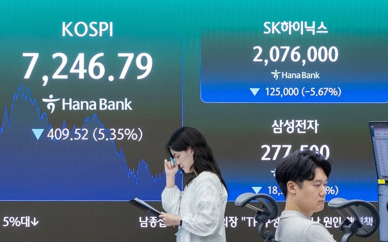 애프터마켓서 SK하이닉스 200만·삼성전자 26만원대 붕괴…이란 리스크에 낙폭 확대
