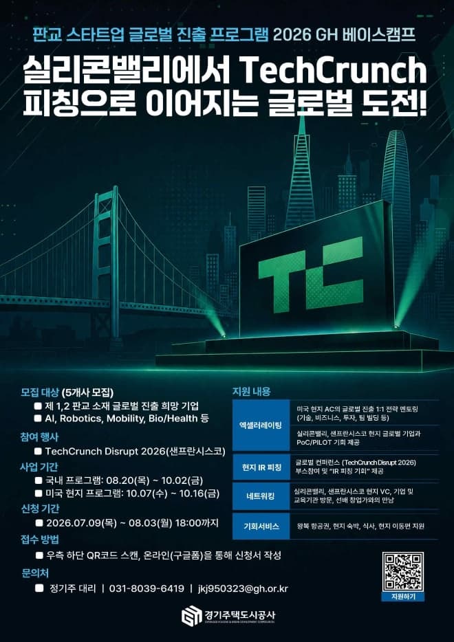 GH, AI·바이오 분야 5개 사 선발…실리콘밸리 IR 및 글로벌 투자 유치 지원