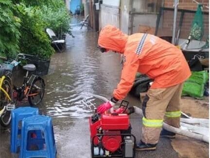 문경시 영강 일대 '홍수경보 심각' 단계… "하천 범람 대비해야"
