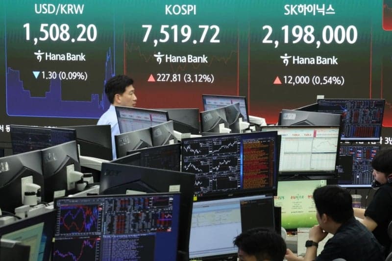 코스피, 美 반도체 훈풍에 3% 급등…7500선 회복
