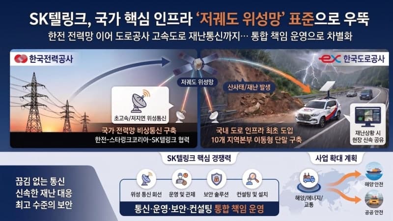 SK텔링크, 한전 이어 도로공사도 잡았다…재난통신망에 저궤도 위성통신 공급