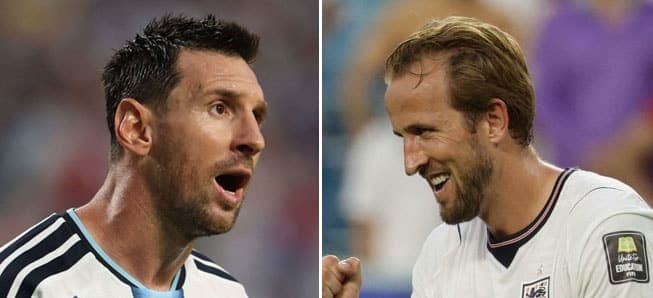 사상 첫 'FIFA 랭킹 1~4위' 동반 4강… "또 너냐" 아르헨-잉글랜드, 메시 vs 케인 '어게인 포클랜드戰'