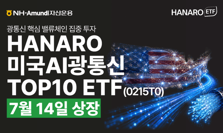NH아문디운용, "HANARO 미국AI광통신TOP10 ETF" 상장…AI 데이터 병목 겨냥