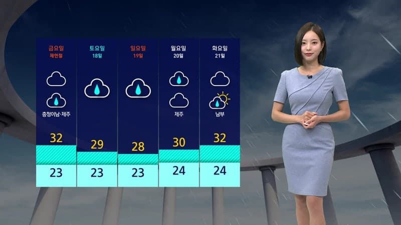 오늘 충청 이남 장맛비, 전국 습도 높은 무더위…주말부터 전국 확대