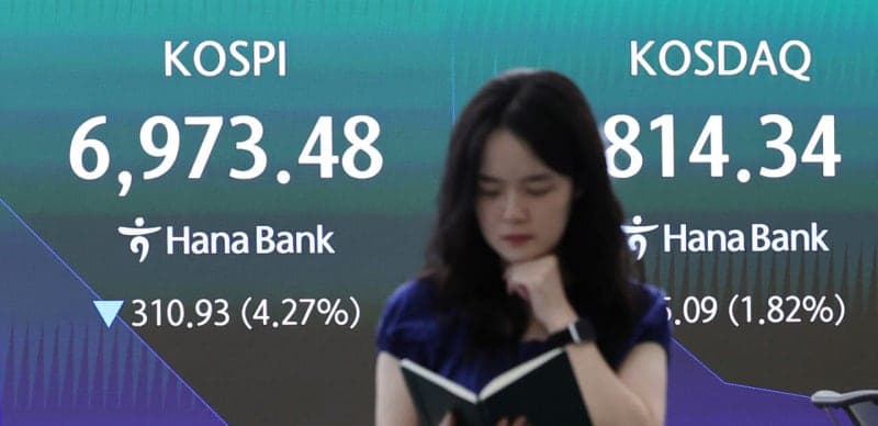 美 반도체 약세에 '휘청'…삼전 5%·SK하닉 8%대↓