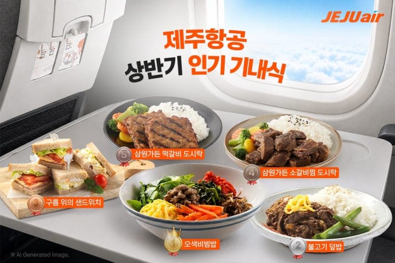 제주항공 상반기 기내식 1위는 '오색비빔밥'…승객들 입맛 사로잡았다