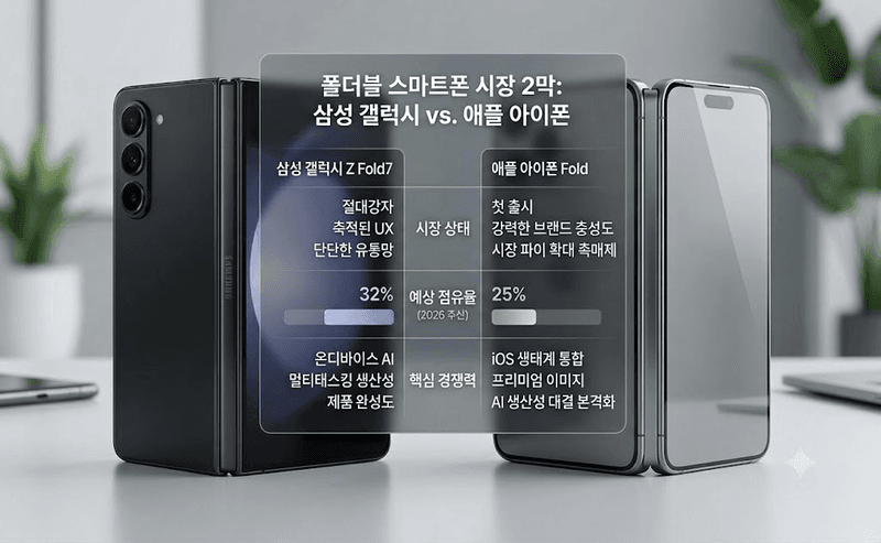 삼성전자 폴더블폰 1위 수성 전망…애플 진입으로 시장 경쟁 격화