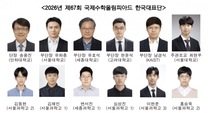 제67회 국제수학올림피아드 한국대표단 전원 수상…이현준 만점 1위 쾌거