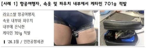국내 유입 마약류 역대 최대 규모 적발…여행자 밀수 급증
