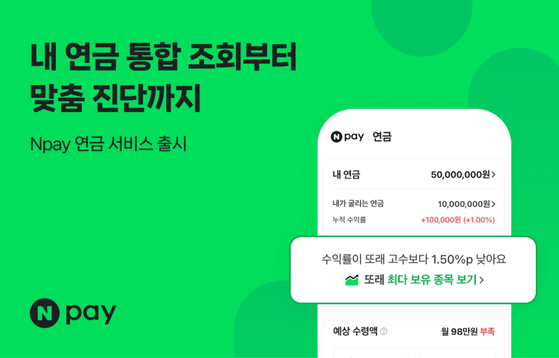 네이버페이, AI 기반 연금 서비스 출시…또래 상위 30%와 내 노후 비교