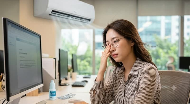여름철 에어컨 바람에 눈이 뻑뻑…방치하면 각막 손상 위험