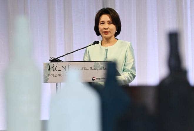 김혜경 여사, 美 샌프란시스코서 ‘한지’ 알리며 유네스코 등재 기원