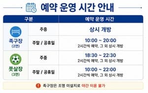 고양시 종합스포츠 콤플렉스 족구장·풋살장 예약, '경기공유서비스'로 전환