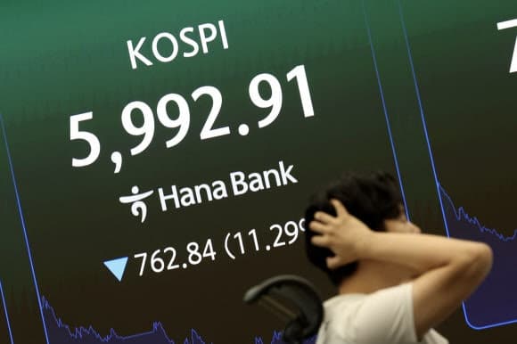 반도체주 직격탄 맞은 국내 증시…코스피 10%대 폭락 '검은 화요일'