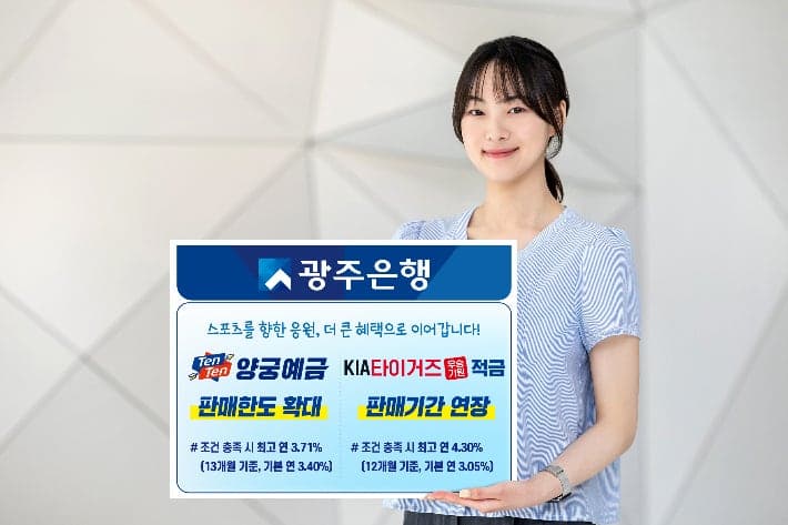 광주은행, KIA타이거즈·텐텐양궁 연계 금융상품 혜택 대폭 확대