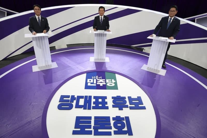 더불어민주당 당권주자 3인 첫 TV토론…송영길 '민생'·정청래 '개혁'·김민석 '안정'