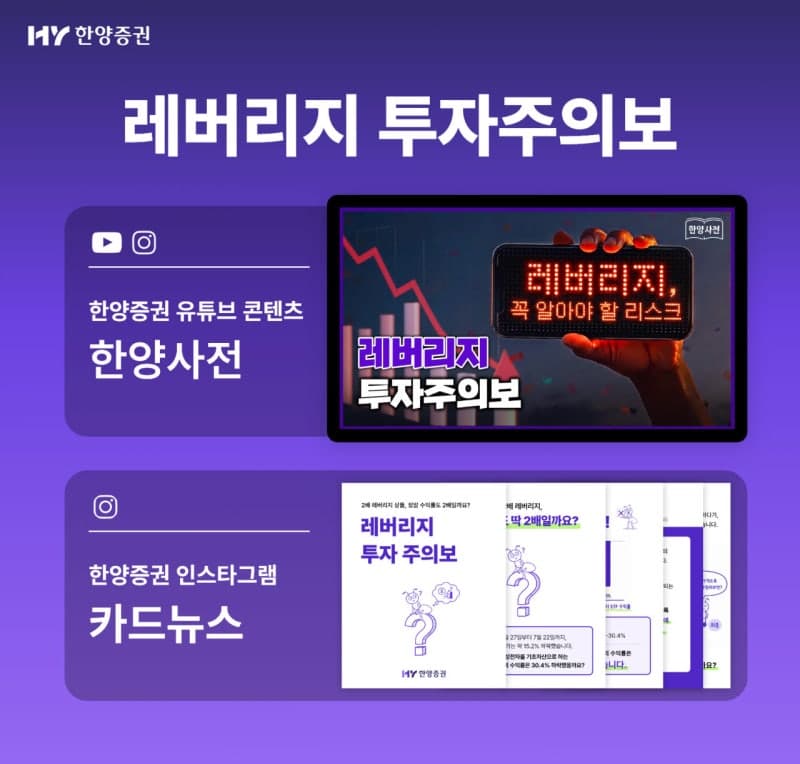 한양증권, 단일종목 레버리지 ETF 투자 유의사항 담은 교육 콘텐츠 공개