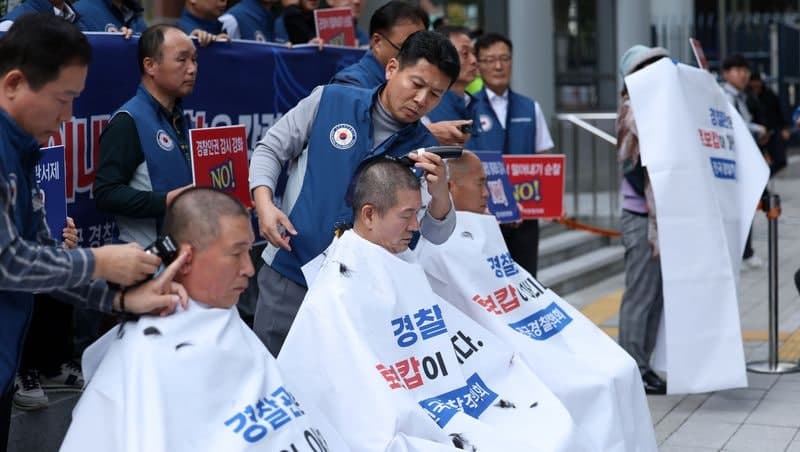 전국경찰직장협의회, 강제 순환인사 확대 반대하며 삭발 투쟁 선언