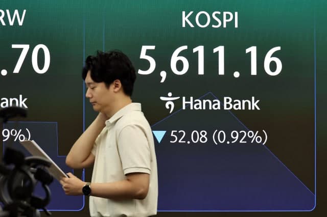 코스피 5600선 붕괴…사흘간 17% 급락하며 연이틀 하락 마감