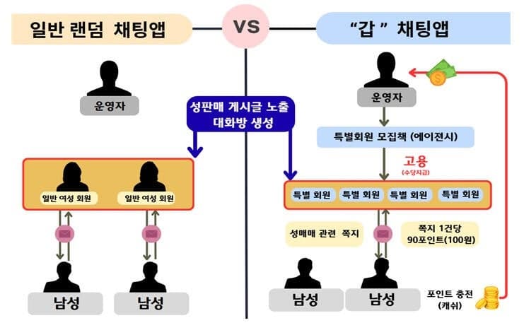 가짜 여성 알바생 고용해 성매매 유도한 랜덤채팅 앱 운영진 검거