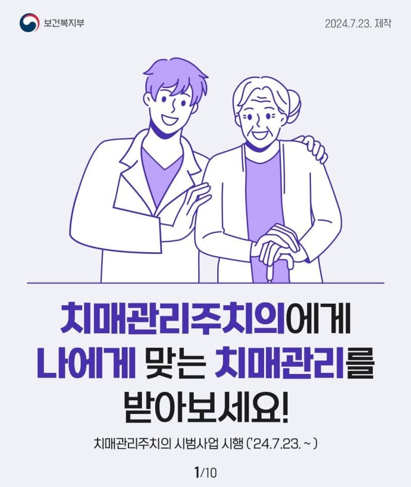 치매관리주치의 시범사업 전국 92개 시군구로 확대 시행