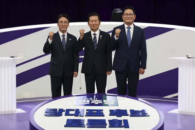민주당 8·17 전당대회 첫 순회경선 충청서 시작…정청래·김민석·송영길 중원 대결
