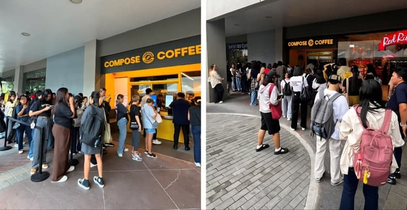 컴포즈커피, 필리핀 1호점 프리오픈부터 '오픈런' 행렬