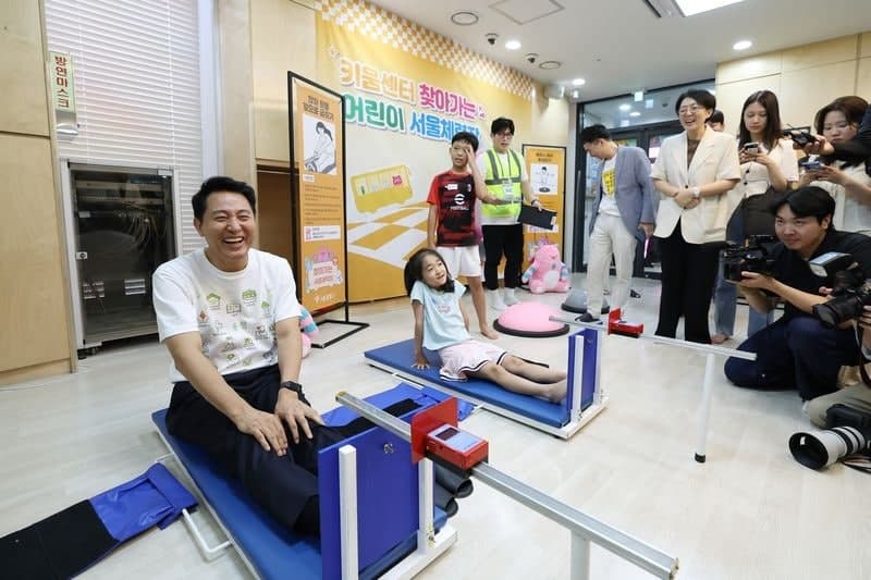 오세훈 서울시장, 키즈카페·어린이 체력장 점검…“놀이·돌봄·건강 챙긴다”