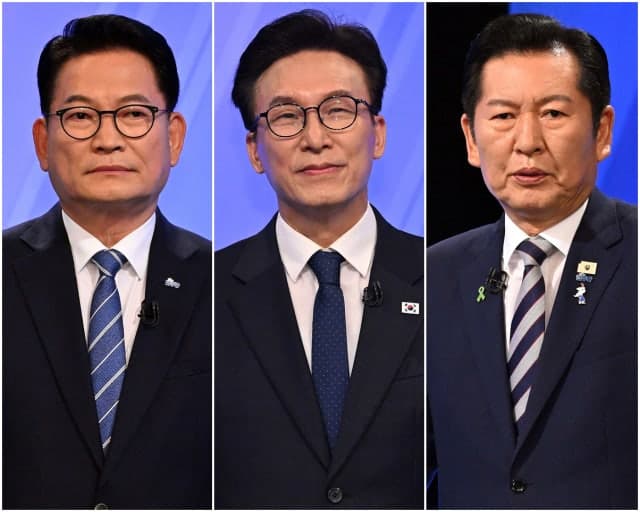 민주당 당권주자 2차 토론서 격돌…신천지·레버리지 ETF 책임론 난타전