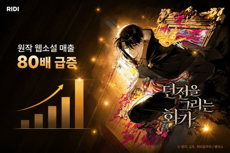 리디 웹툰 ‘던전을 그리는 화가’ 흥행 돌풍… 원작 소설 매출 80배 급증