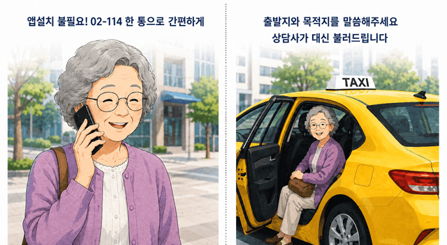 스마트폰 앱 어려운 어르신 위해 KTis '114 택시 대신 불러주기' 운영