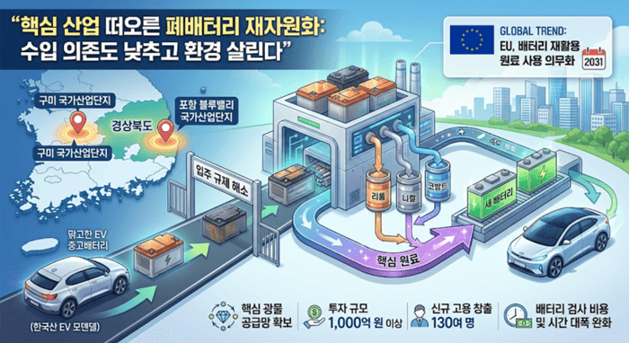 폐배터리 재자원화 기업, 구미·포항 국가산단 입주 길 열렸다