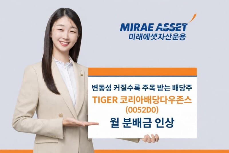 미래에셋자산운용, TIGER 코리아배당다우존스 ETF 월 분배금 58원에서 61원으로 인상