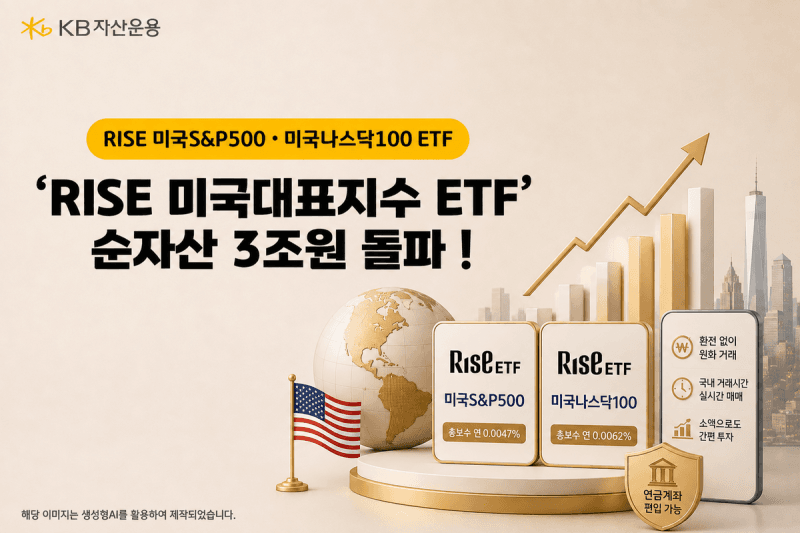 KB자산운용, 미국 대표지수 ETF 2종 순자산 3조원 돌파