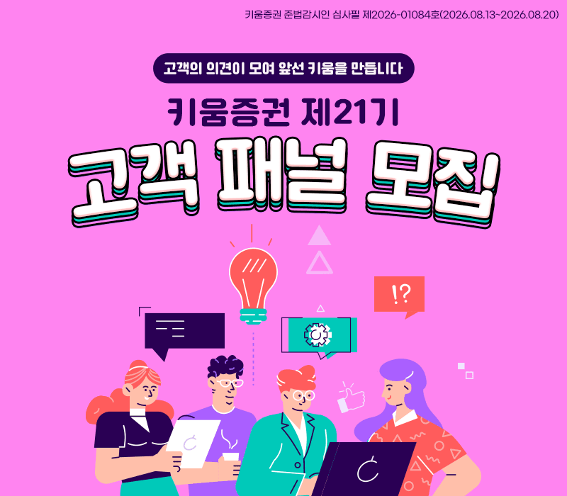 키움증권, 제21기 고객패널 80명 모집…금융상품 개선 의견 청취