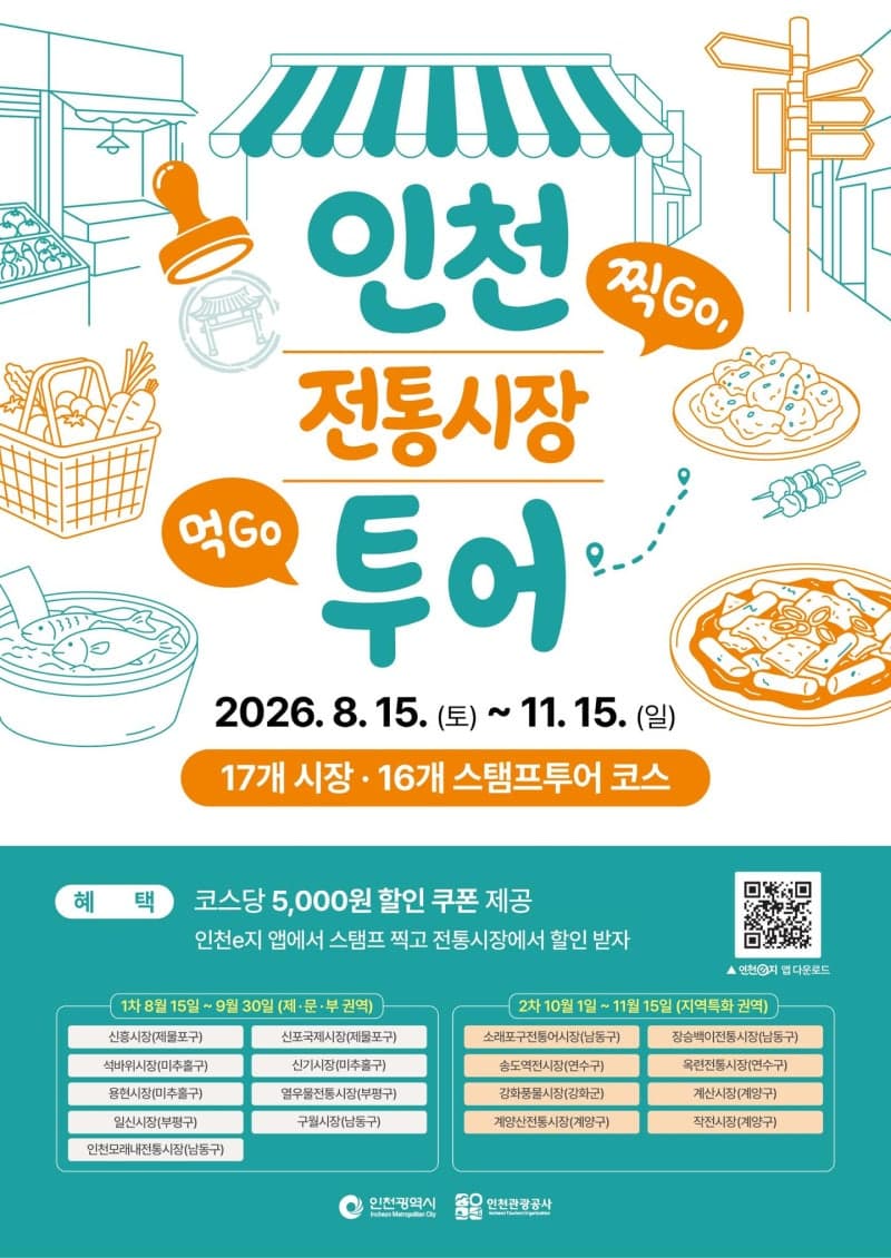 인천 전통시장 17곳 돌면 최대 8만 원 할인 쿠폰 쏜다